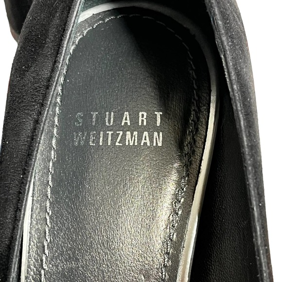 Stuart Weitzman Black Suede Skyhigh Platform Pumps Womens 9 Med - Picture 8 of 10